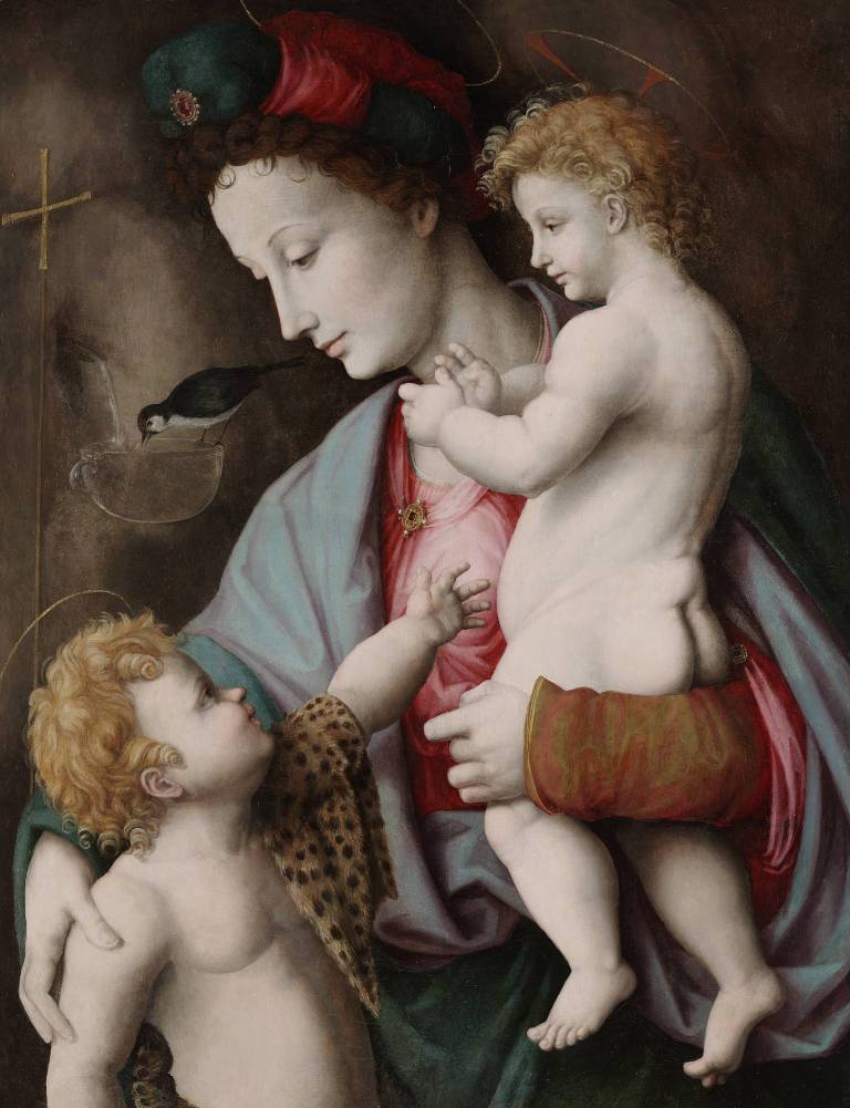 Madonna and Child with St. John, vintage artwork by Il Bacchiacca, A3 (16x12") Poster Print