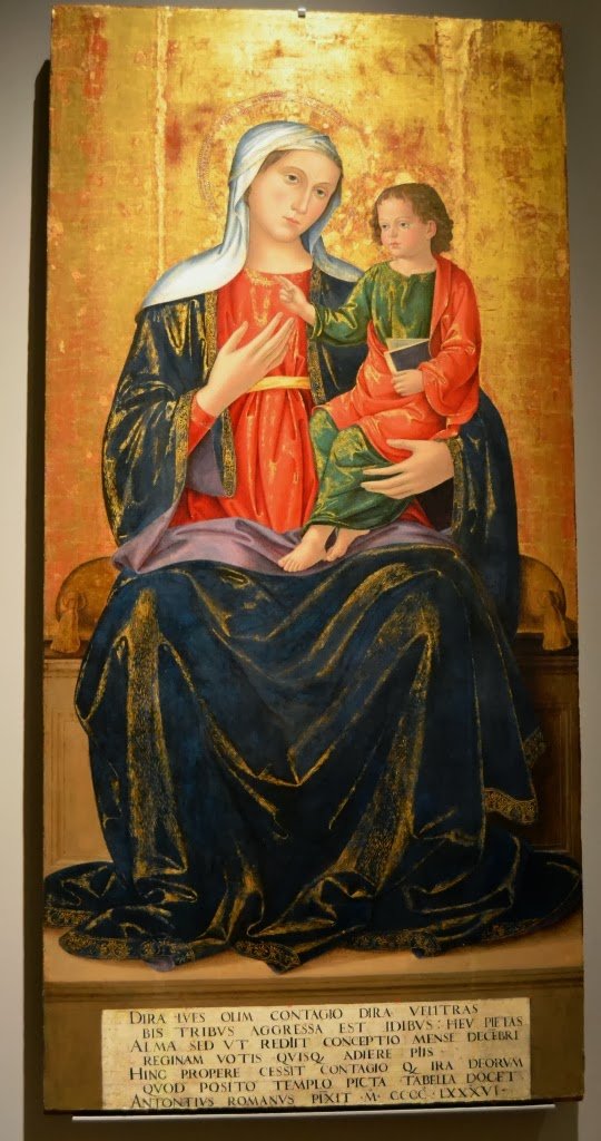 Madonna con bambino, vintage artwork by Antoniazzo Romano, A3 (16x12") Poster Print