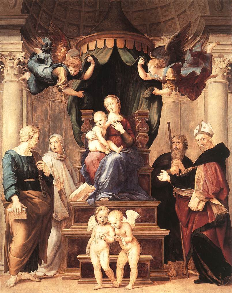 Madonna del Baldacchino, vintage artwork by Raphael, A3 (16x12") Poster Print