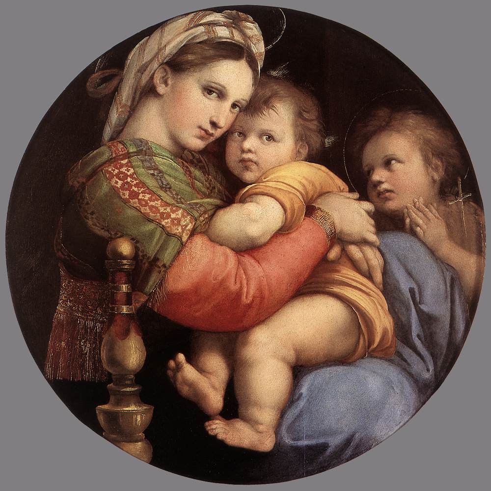 Madonna della Seggiola (Sedia), vintage artwork by Raphael, A3 (16x12") Poster Print