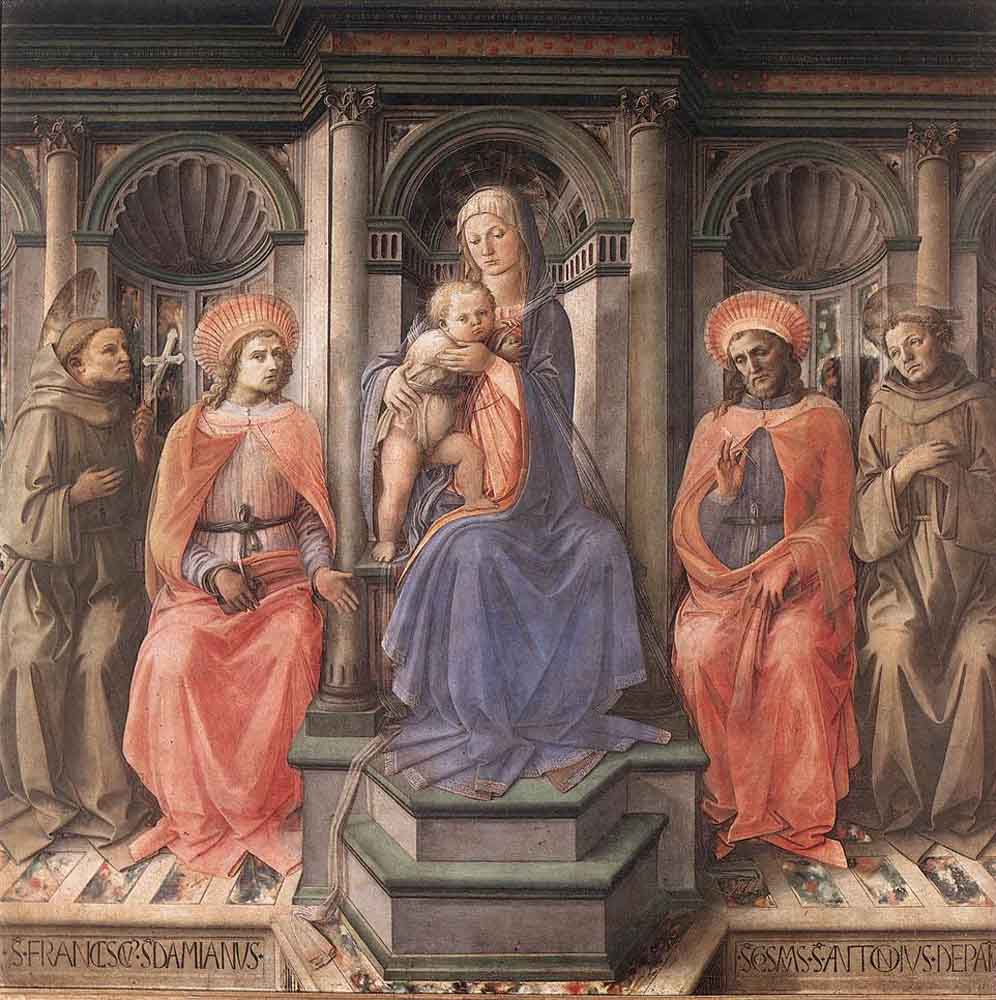 Madonna Enthroned with Saints, vintage artwork by Fra Filippo Lippi, A3 (16x12") Poster Print