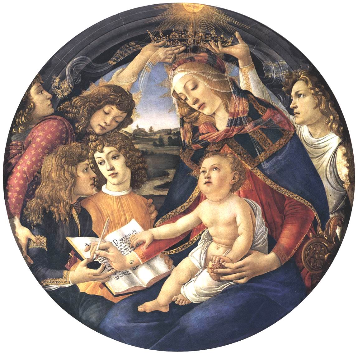 Madonna of the Magnificat (Madonna del Magnificat), vintage artwork by Sandro Botticelli, A3 (16x12") Poster Print