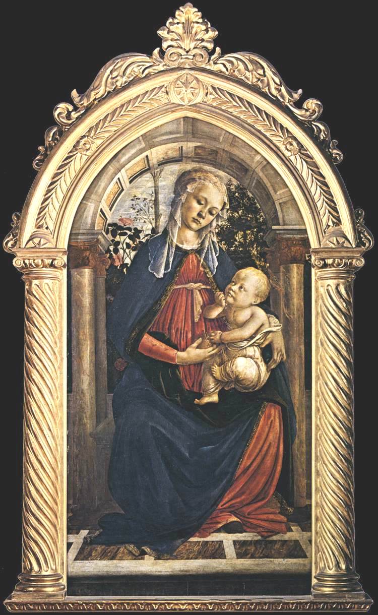 Madonna of the Rosengarden, vintage artwork by Sandro Botticelli, A3 (16x12") Poster Print