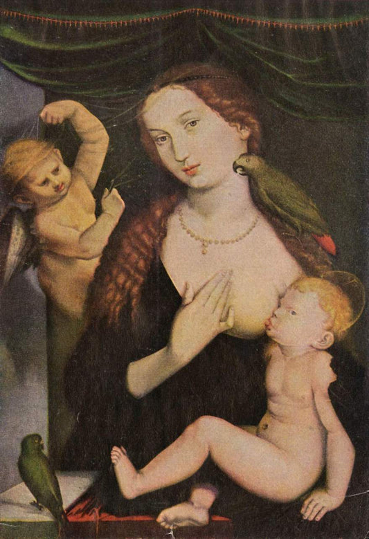 Madonna with Parrot, vintage artwork by Hans Baldung, A3 (16x12") Poster Print