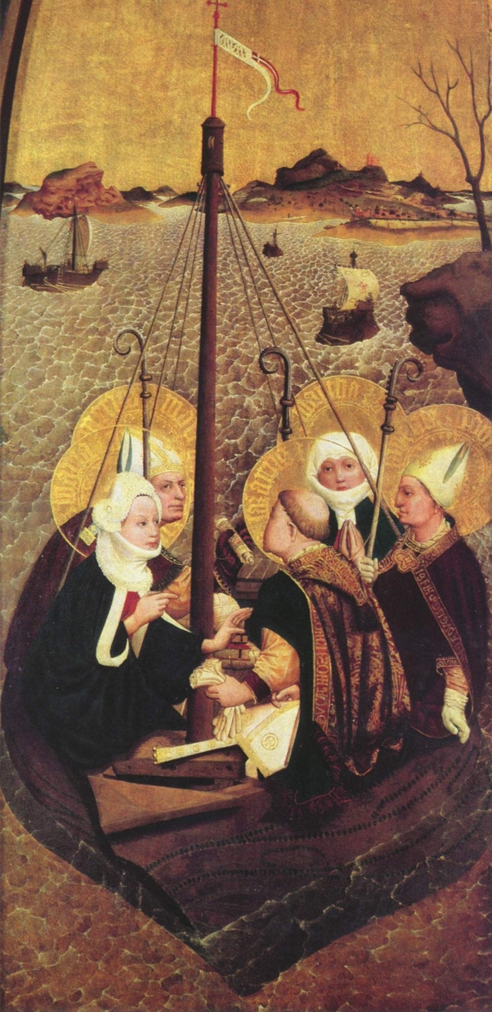 Magdalene Altarpiece (left wing), vintage artwork by Lukas Moser, A3 (16x12") Poster Print