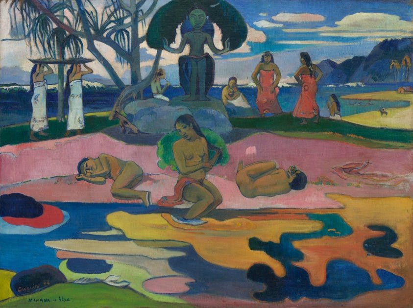 Mahana no atua (Day of the God) by Paul Gauguin, 23x16"( A2 size ) Poster Print