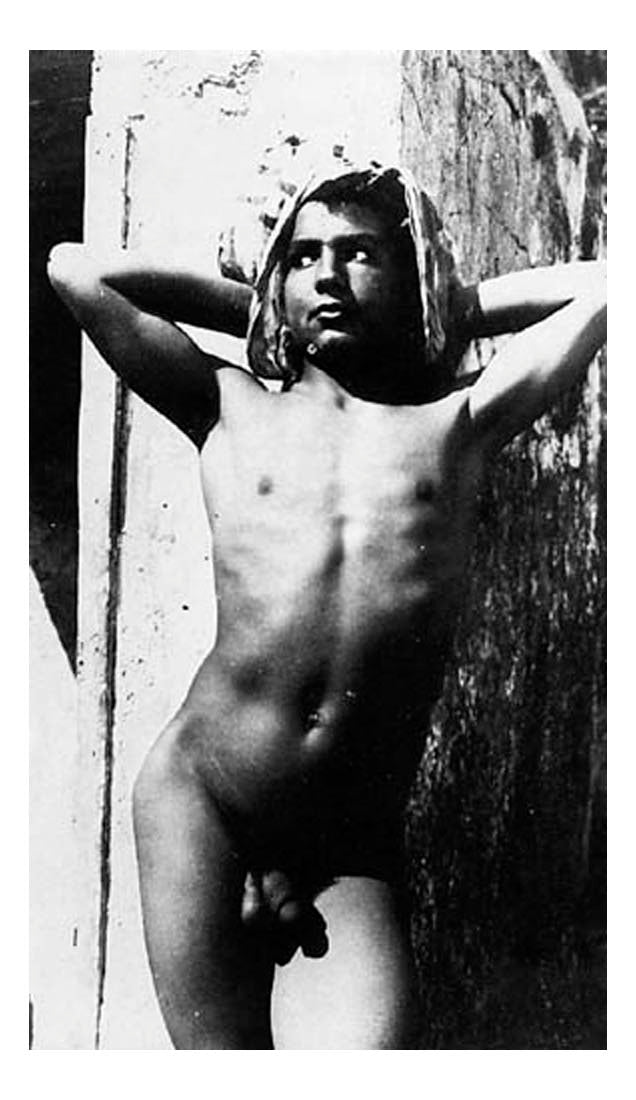 male nude head covered, historic photo by Wilhelm von Gloeden, 16x12"(A3) Poster