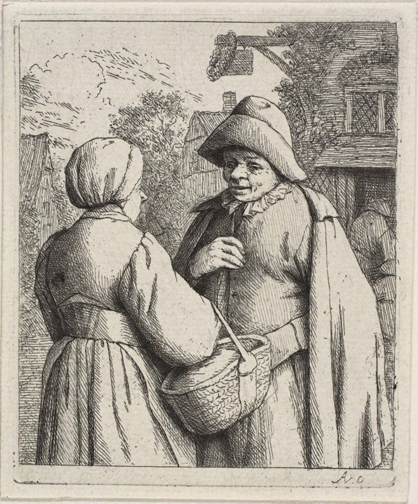 Man and Woman Conversing by Adriaen van Ostade, 23x16"( A2 size ) Poster Print