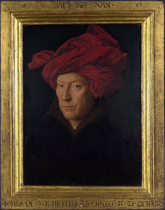 Man in a Turvan by Jan van Eyck, vintage art, modern poster print