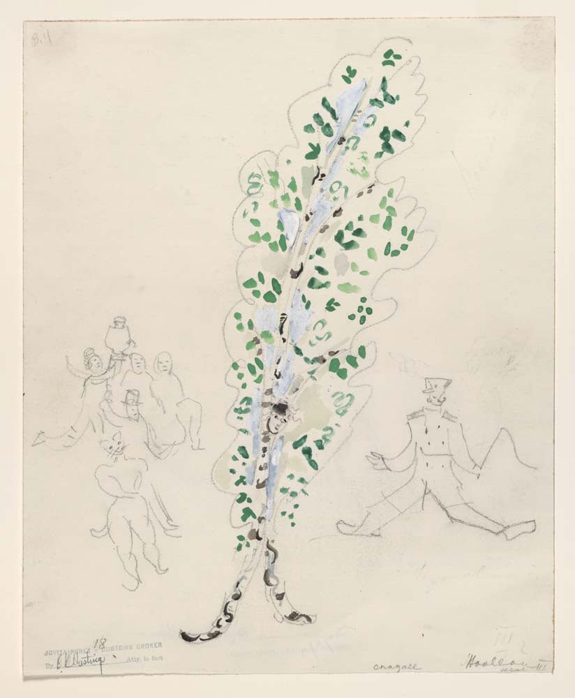 Marc Chagall - A Birch Tree, costume design for Aleko, vintage art, modern poster print