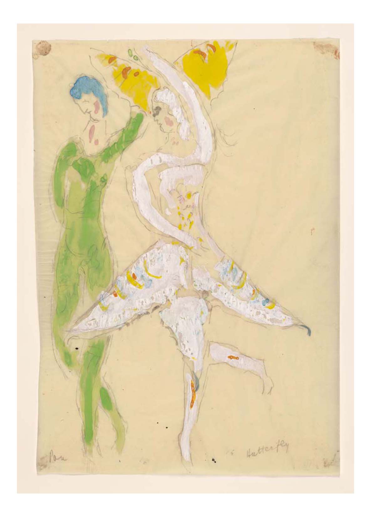 Marc Chagall - Costume for Butterfly, costume design for Aleko, 16x12" (A3) Poster Print
