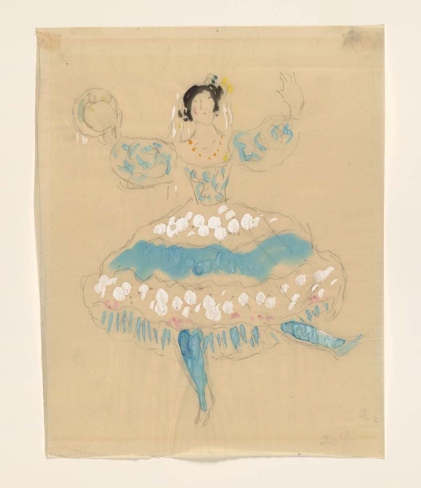 Marc Chagall - Zemphira, costume design for Aleko, vintage art, A3 (16x12") Poster Print