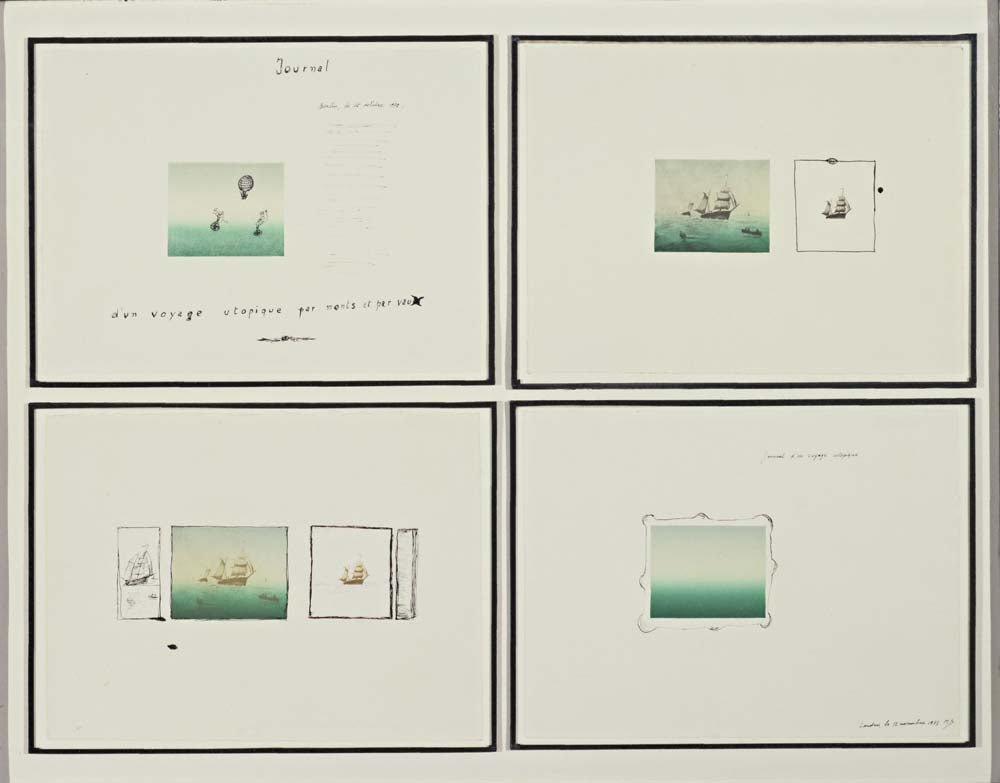 Marcel Broodthaers - Journal d'un voyage utopique, vintage art, A3 (16x12") Poster Print