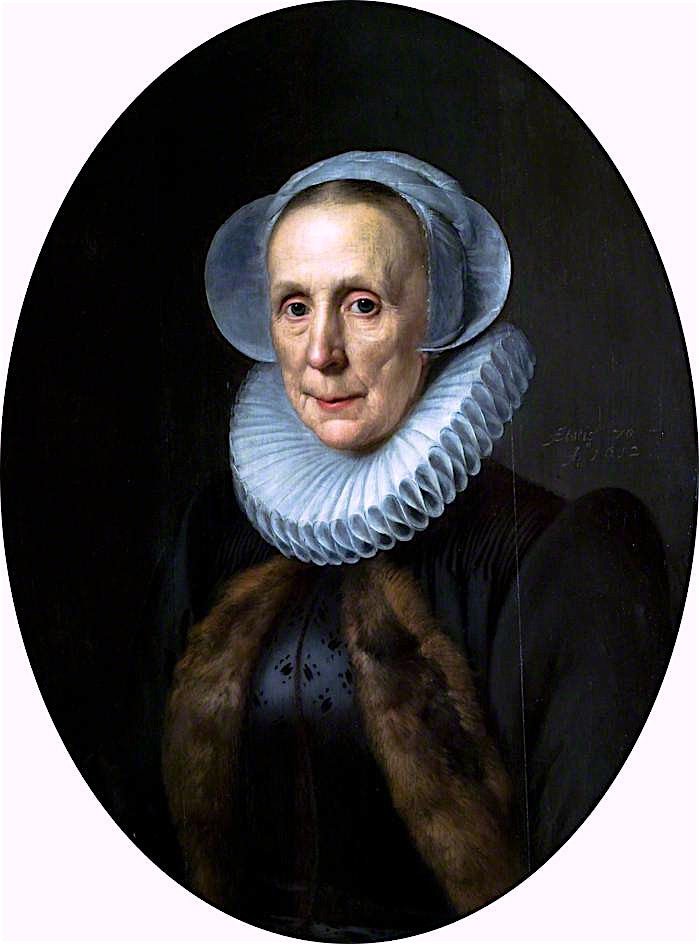 Maria van Wassenaer Hanecops, vintage artwork by Michiel Jansz. van Mierevelt, 12x8" (A4) Poster