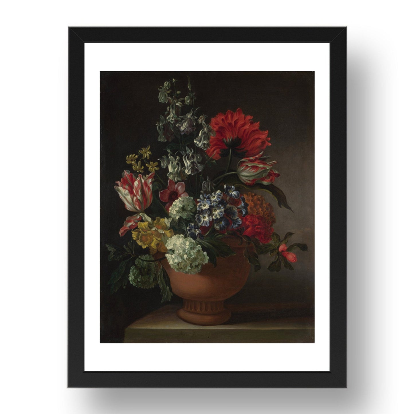 Marie Blancour: A Bowl of Flowers, Poster in 17x13"(A3) Frame