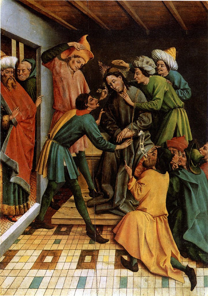 Marienfelder Altar (Mocking of Christ), vintage artwork by Johann Koerbecke, A3 (16x12") Poster Print