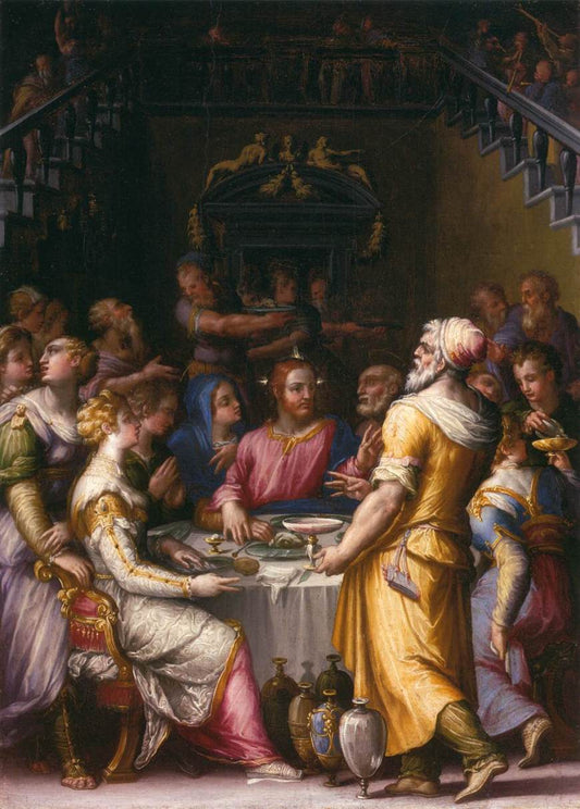 Marriage at Cana, vintage artwork by Giorgio Vasari, A3 (16x12") Poster Print