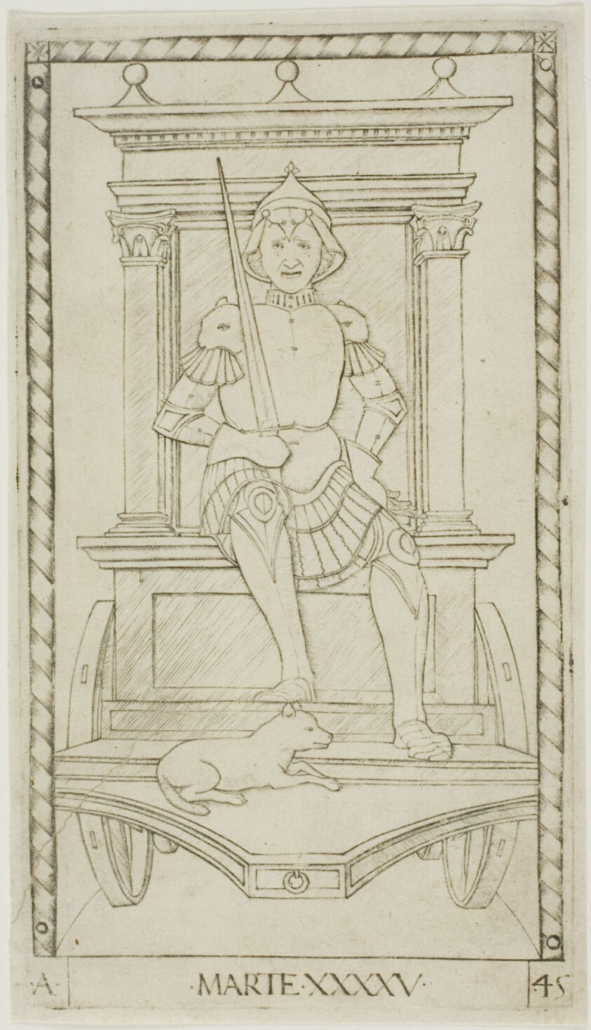 Mars, plate 45 from Planets and Spheres by Master of the E-Series Tarocchi, 23x16"( A2 size) Poster Print