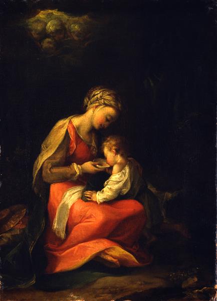 Mary with the Christ Child, vintage artwork by Federico Barocci, A3 (16x12") Poster Print