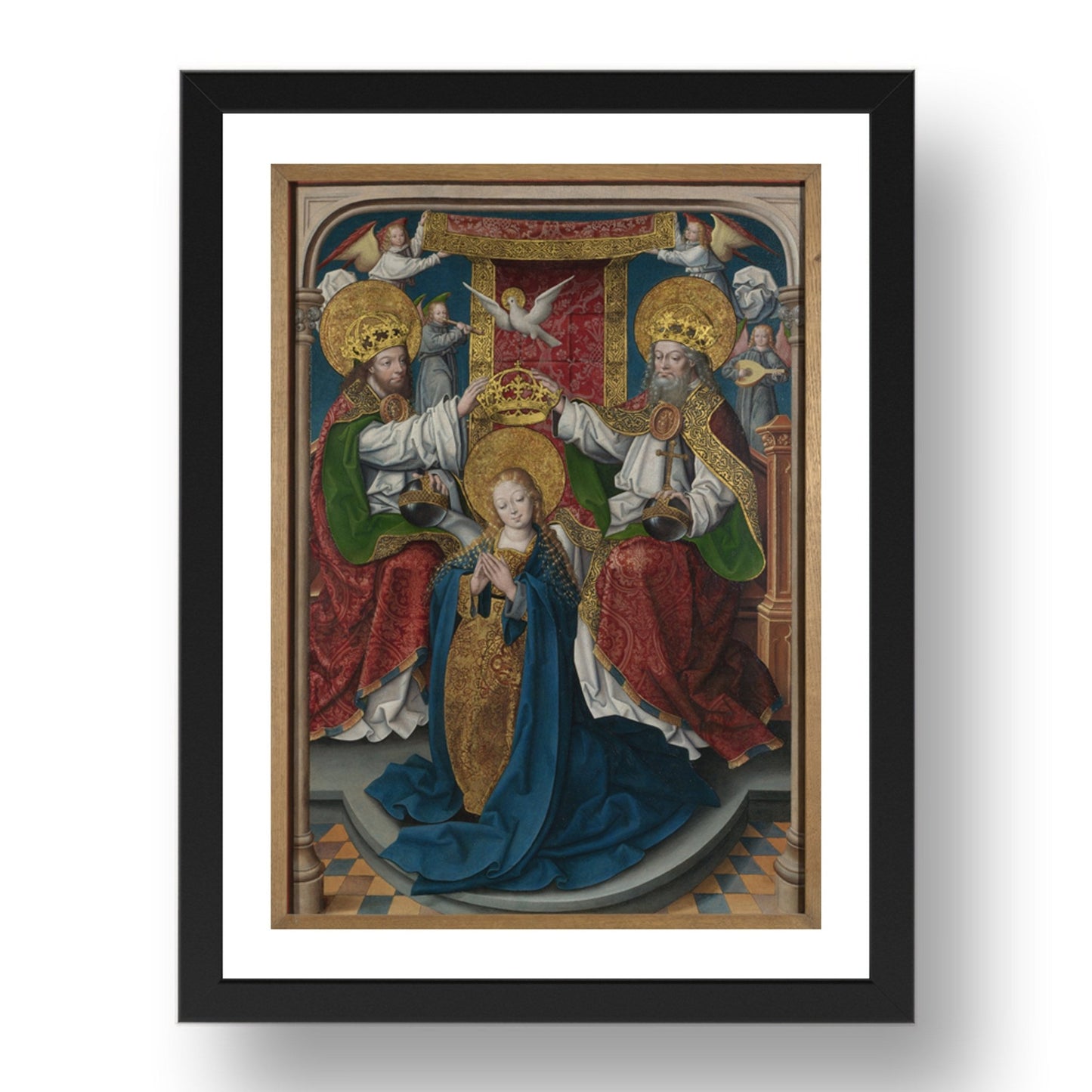 Master of Cappenberg (Jan Baegert): The Coronation of the Virgin, Poster in 17x13"(A3) Frame