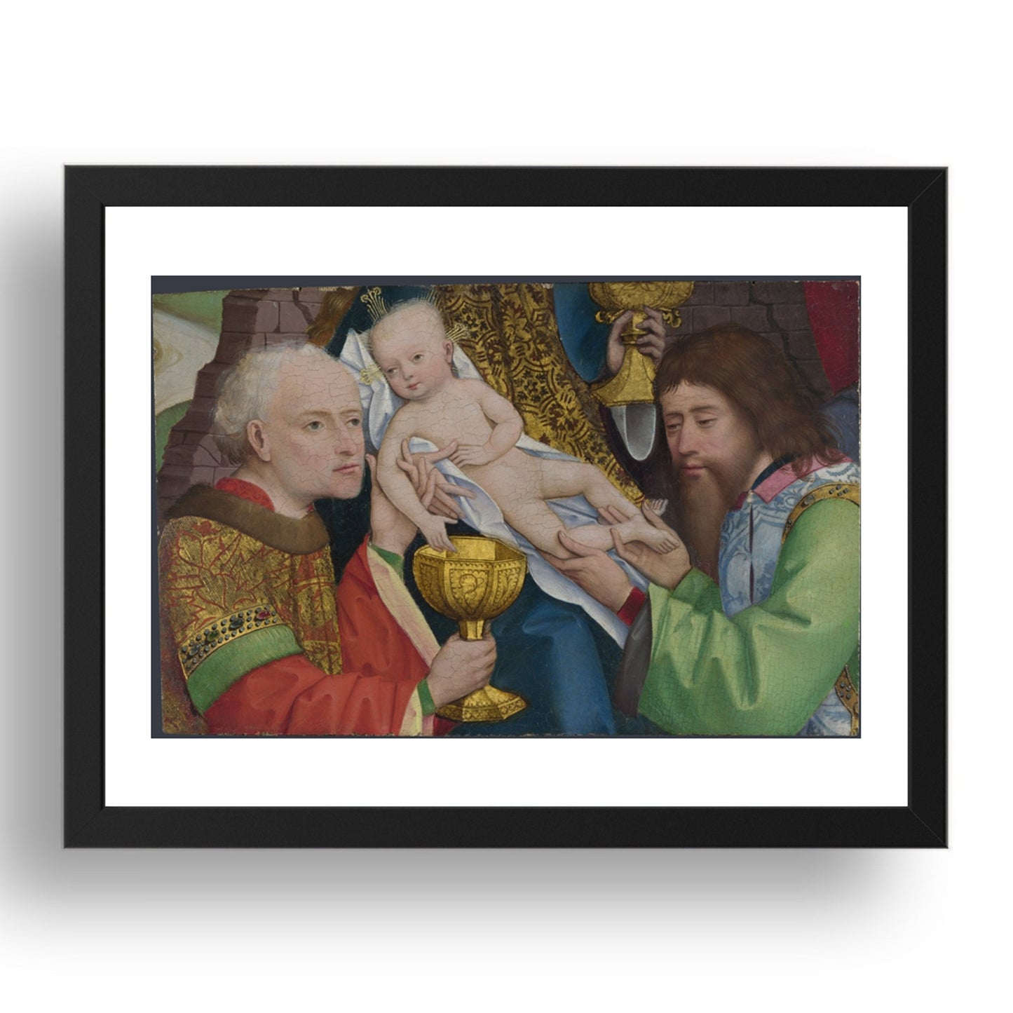 Master of Liesborn: The Adoration of the Kings, Poster in 17x13"(A3) Frame