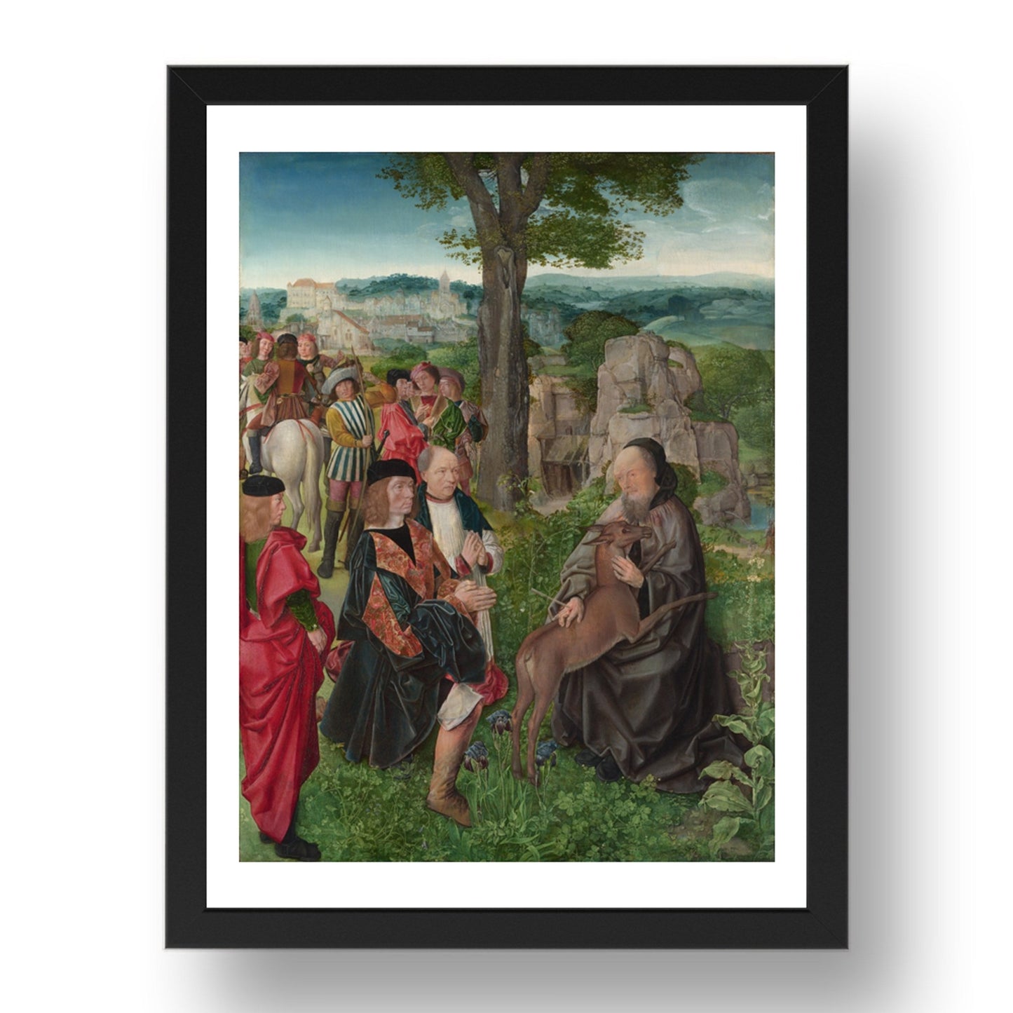 Master of Saint Giles: Saint Giles and the Hind, Poster in 17x13"(A3) Frame