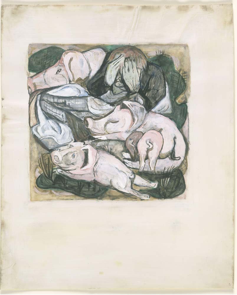 Max Beckmann - The Prodigal Son Among Swine, vintage art, A3 (16x12") Poster Print