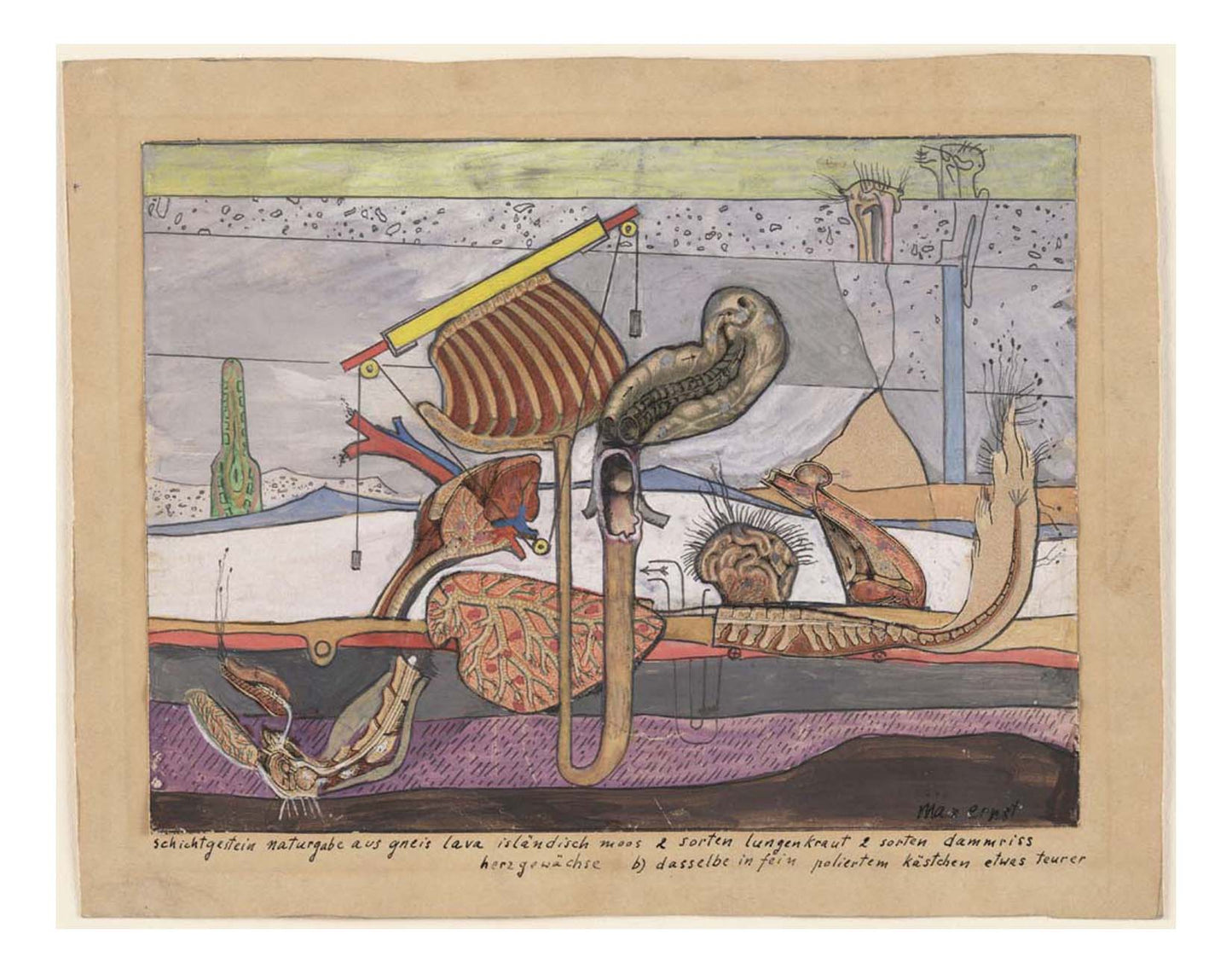 Max Ernst - Stratified Rocks, Nature's Gift of Gneiss Lava Iceland Moss..., 16x12" (A3) Poster Print