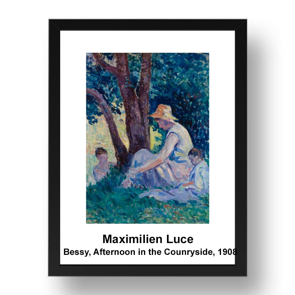 Maximilien Luce: Bessy Afternoon in the Counryside 1908, vintage impressionist artwork, 17x13"(A3) Frame