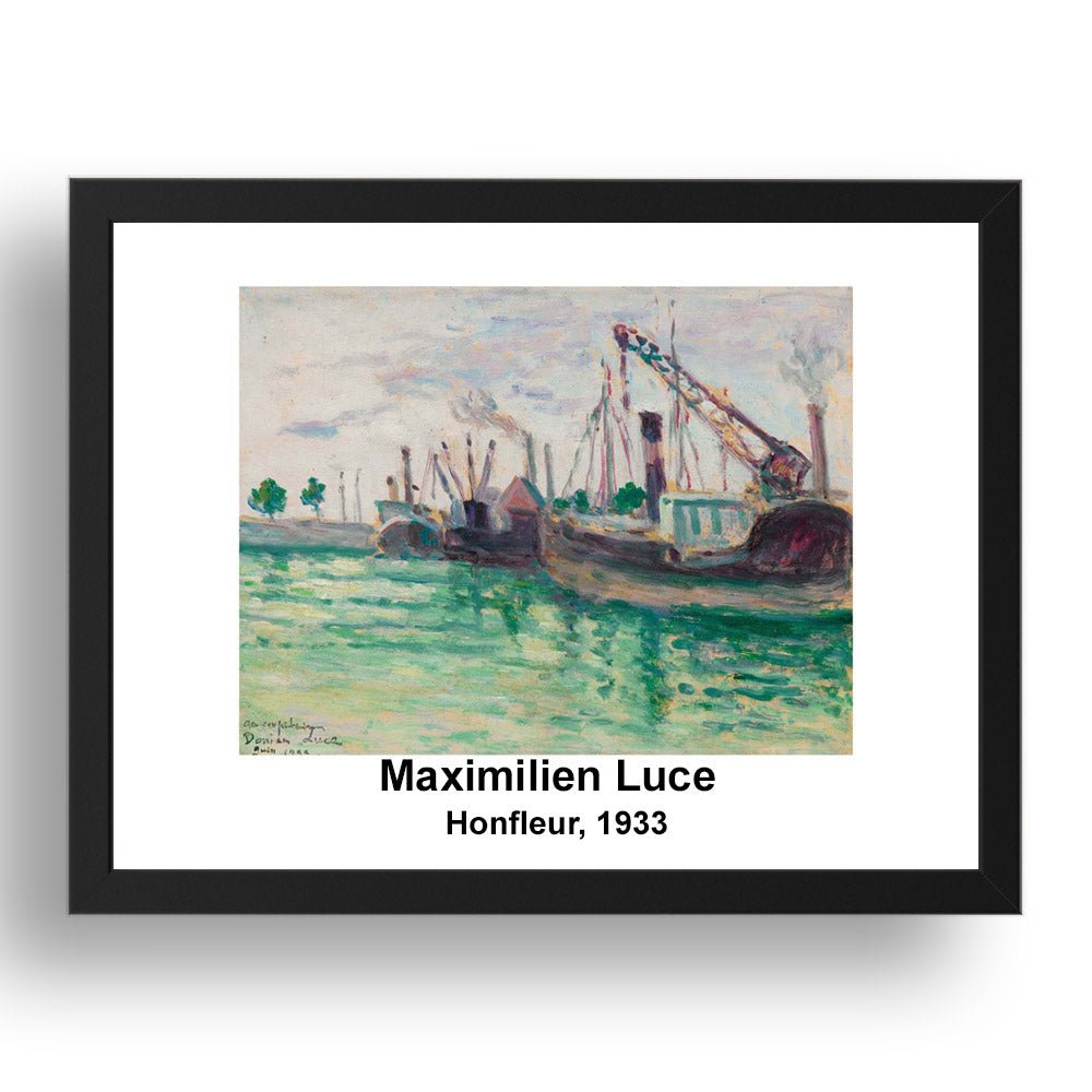 Maximilien Luce: Honfleur 1933, vintage impressionist artwork, 17x13"(A3) Frame