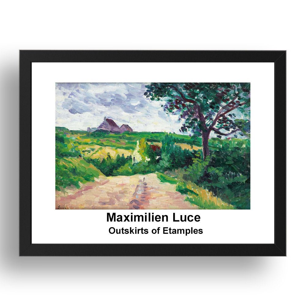 Maximilien Luce: Outskirts of Etamples, vintage impressionist artwork, 17x13"(A3) Frame