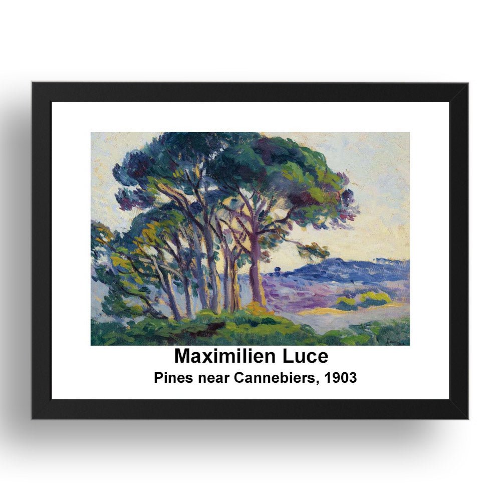 Maximilien Luce: Pines near Cannebiers 1903, vintage impressionist artwork, 17x13"(A3) Frame