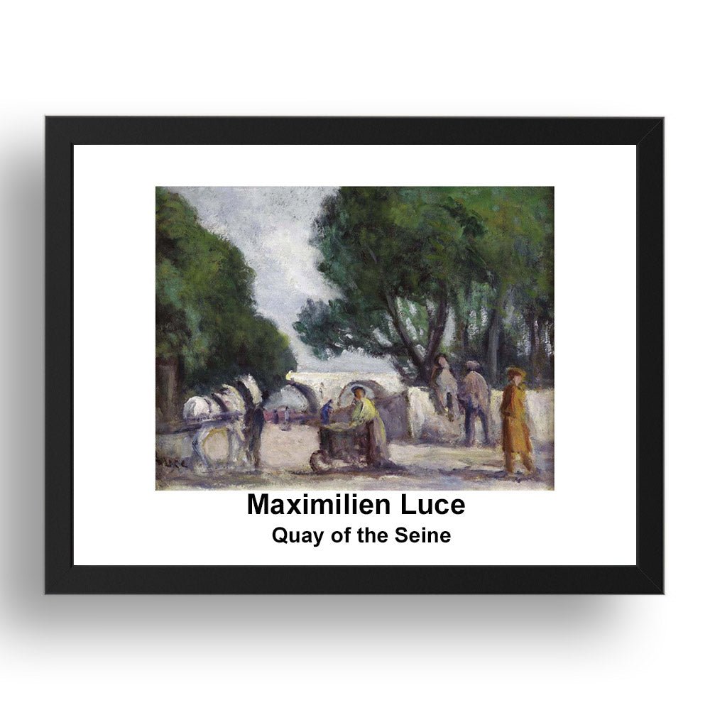 Maximilien Luce: Quay of the Seine, vintage impressionist artwork, 17x13"(A3) Frame