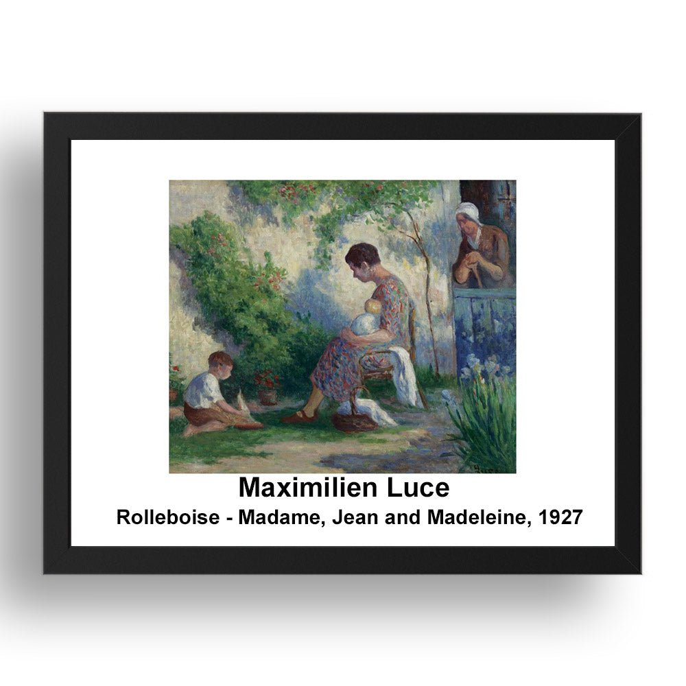 Maximilien Luce: Rolleboise: Madame Jean and Madeleine 1927, vintage impressionist artwork, 17x13"(A3) Frame
