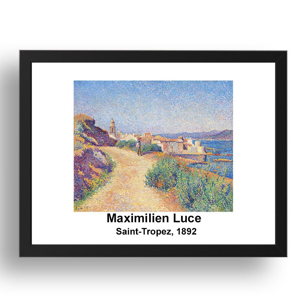 Maximilien Luce: Saint Tropez 1892, vintage impressionist artwork, 17x13"(A3) Frame