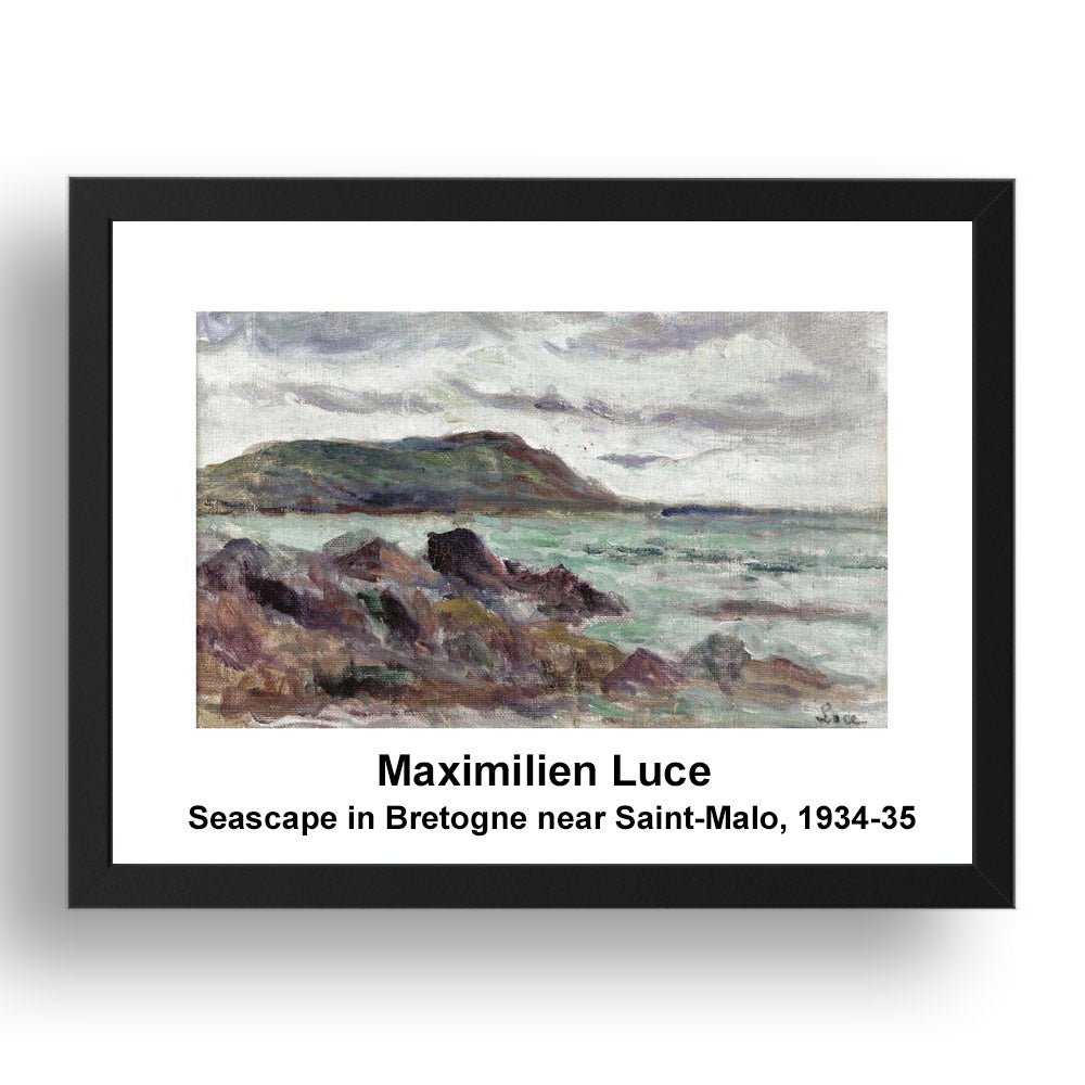 Maximilien Luce: Seascape in Bretogne near Saint Malo 1934 35, vintage impressionist artwork, 17x13"(A3) Frame
