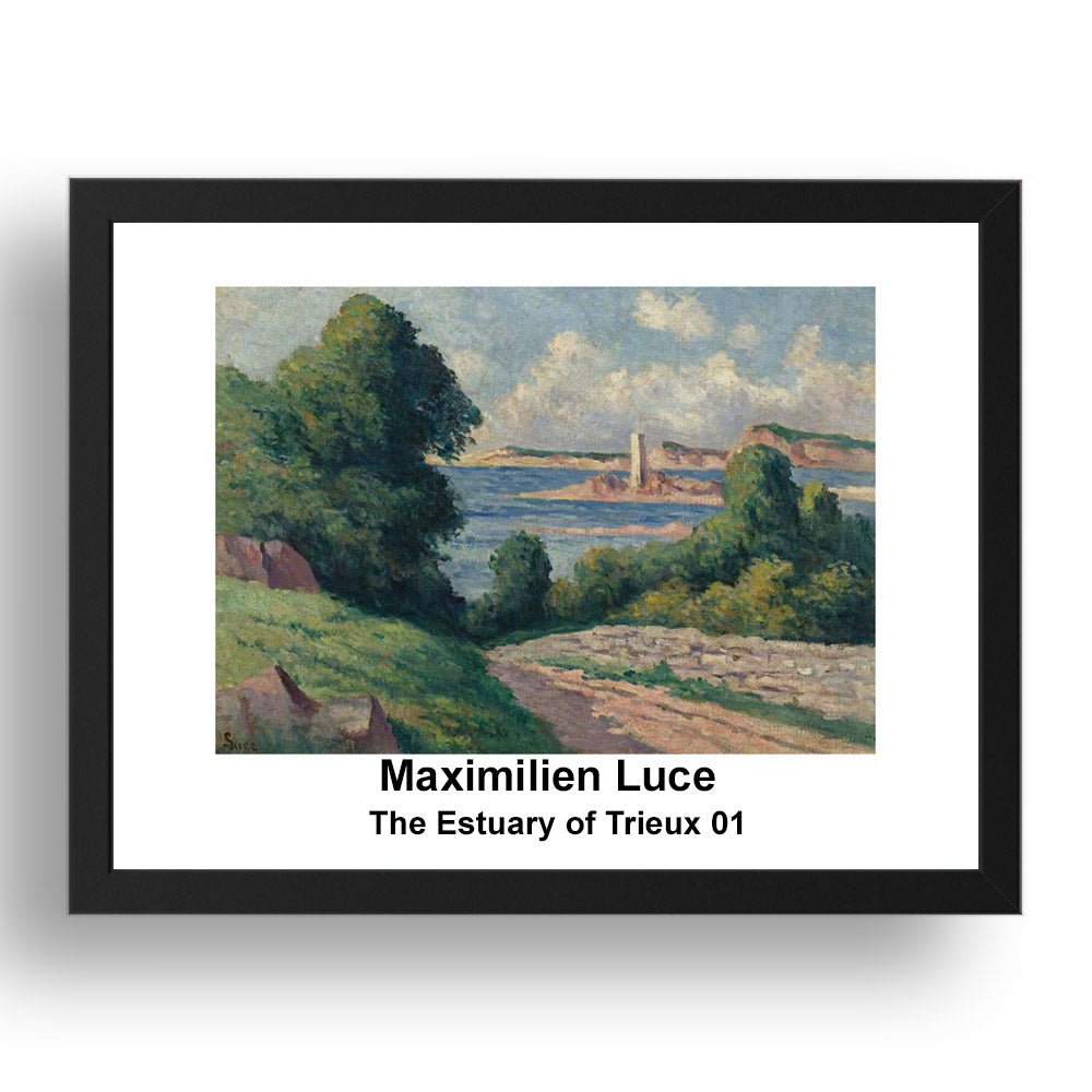 Maximilien Luce: The Estuary of Trieux 01, vintage impressionist artwork, 17x13"(A3) Frame