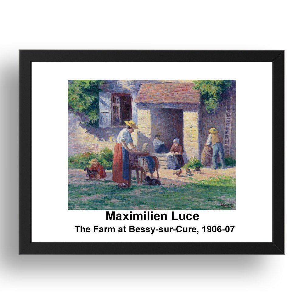 Maximilien Luce: The Farm at Bessy sur Cure 1906 07, vintage impressionist artwork, 17x13"(A3) Frame