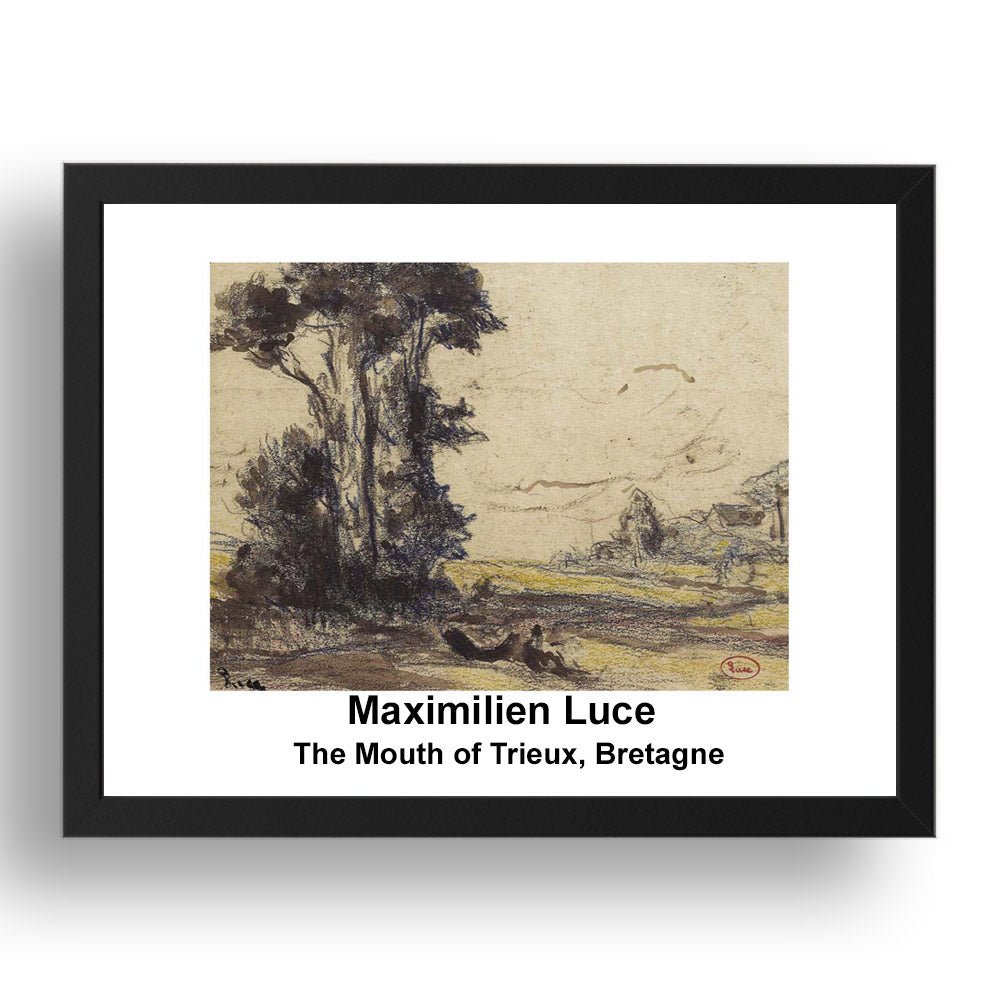 Maximilien Luce: The Mouth of Trieux Bretagne, vintage impressionist artwork, 17x13"(A3) Frame
