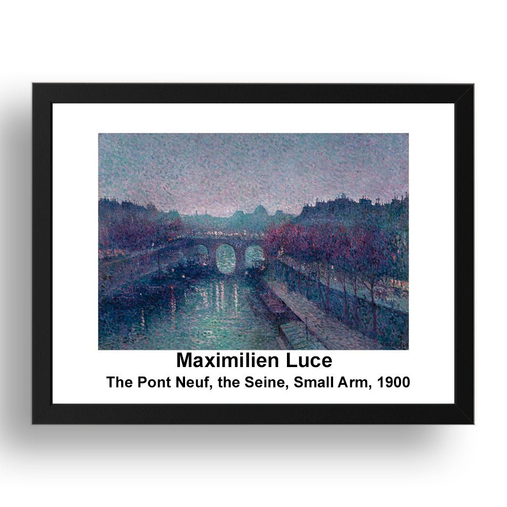 Maximilien Luce: The Pont Neuf the Seine Small Arm 1900, vintage impressionist artwork, 17x13"(A3) Frame