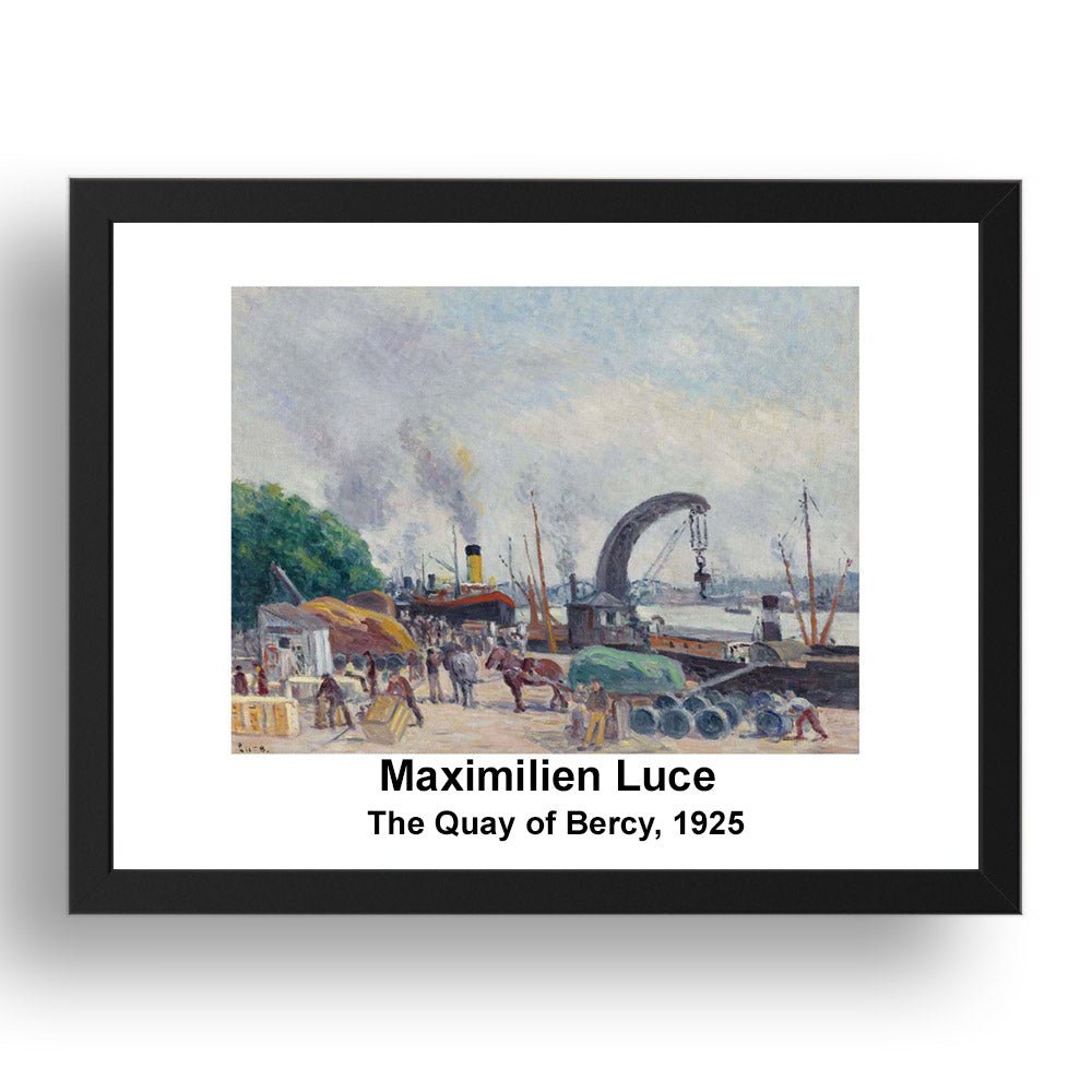 Maximilien Luce: The Quay of Bercy 1925, vintage impressionist artwork, 17x13"(A3) Frame