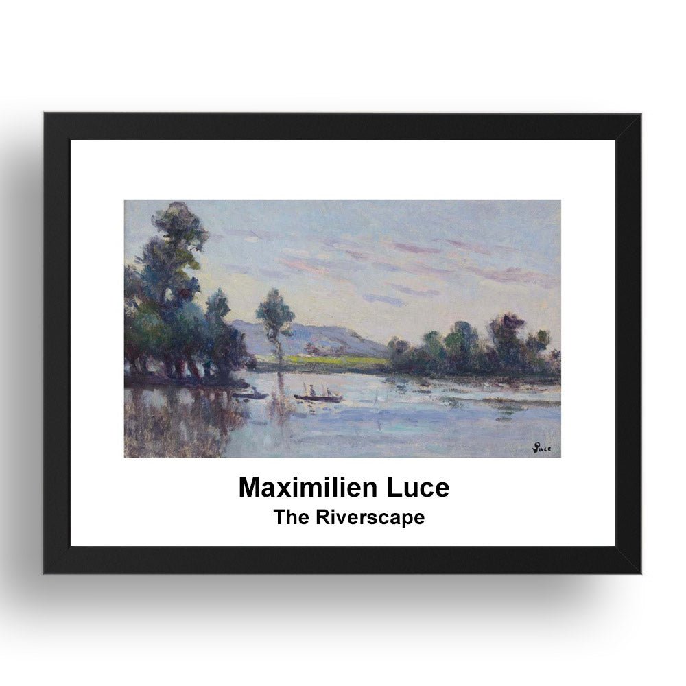 Maximilien Luce: The Riverscape, vintage impressionist artwork, 17x13"(A3) Frame