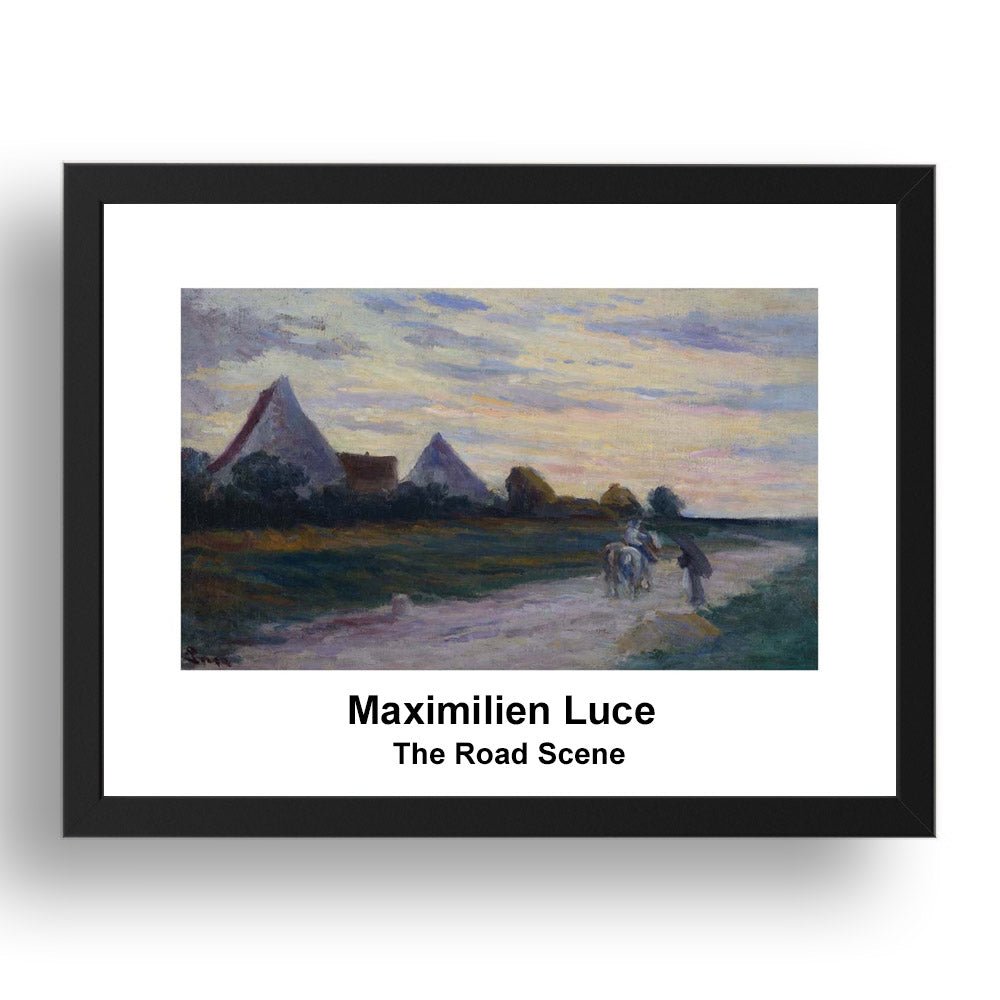 Maximilien Luce: The Road Scene, vintage impressionist artwork, 17x13"(A3) Frame