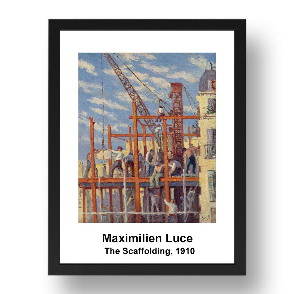 Maximilien Luce: The Scaffolding 1910, vintage impressionist artwork, 17x13"(A3) Frame