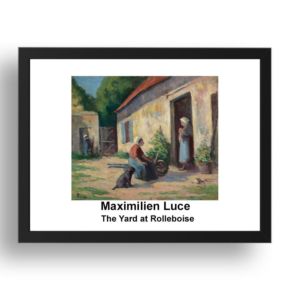 Maximilien Luce: The Yard at Rolleboise, vintage impressionist artwork, 17x13"(A3) Frame