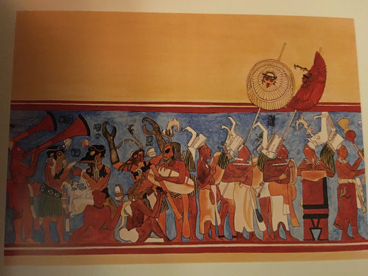 Mayan Procession Scene by Unknown, vintage art, modern poster print