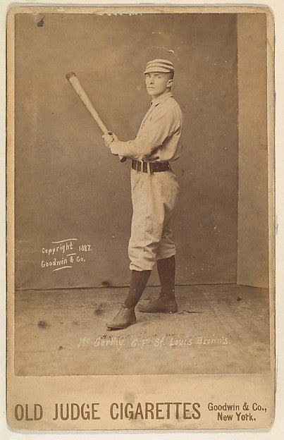 :McCarthy Center Field St. Louis Browns from the series Old Judge Cigarettes 1887, vintage artwork, 16x12"(A3) Poster Print