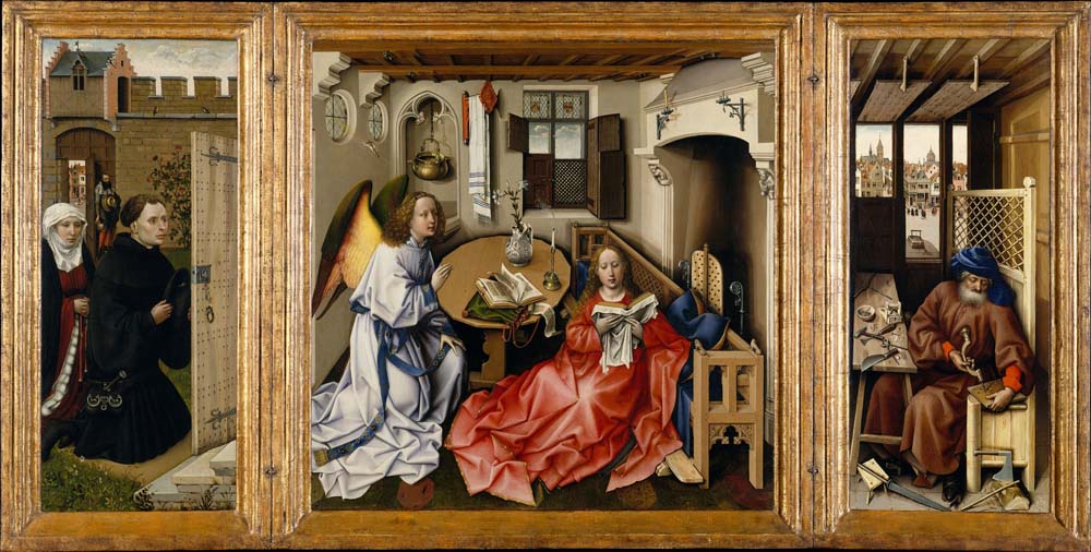 annunciation triptych by Robert Campin, 12x8" (A4) Poster