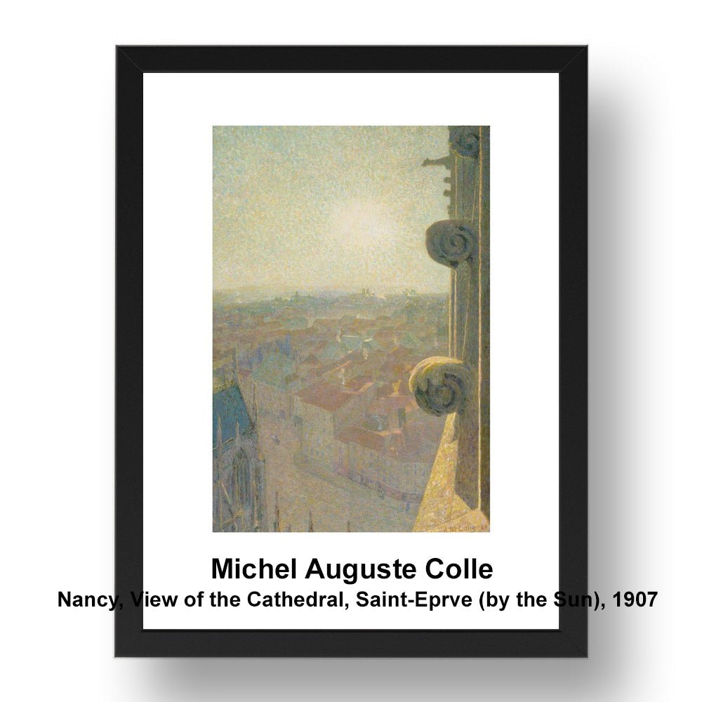 Michel Auguste Colle: Nancy View of the Cathedral Saint Eprve by the Sun 1907, vintage impressionist artwork, 17x13"(A3) Frame