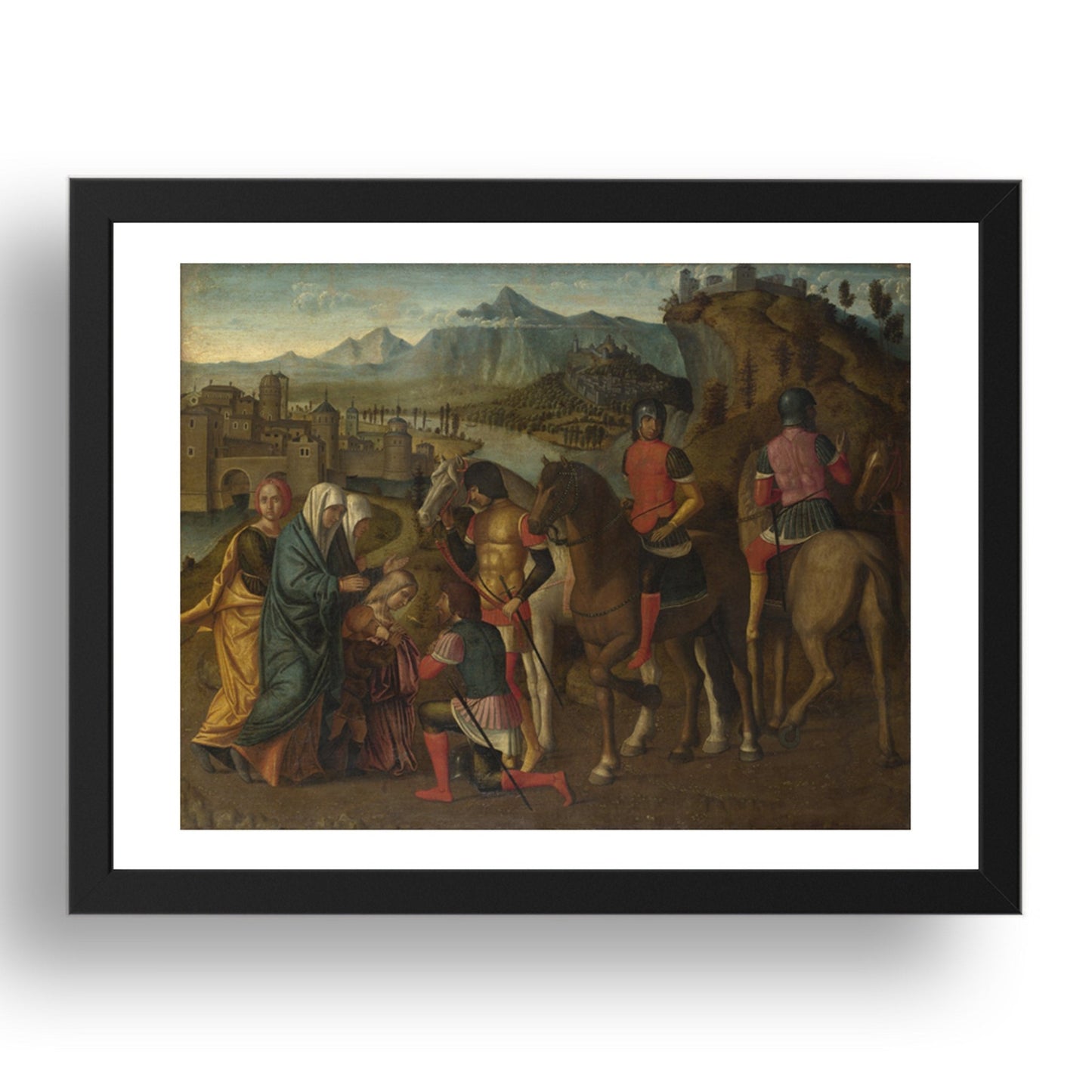 Michele da Verona: Coriolanus persuaded by his Family to spare Rome, Poster in 17x13"(A3) Frame